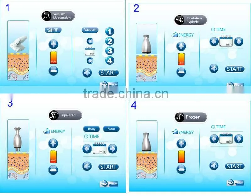 full body massage / Frozen+Cavition+Tripolar RF+Vacuum Roller CE Portable used spa equipment