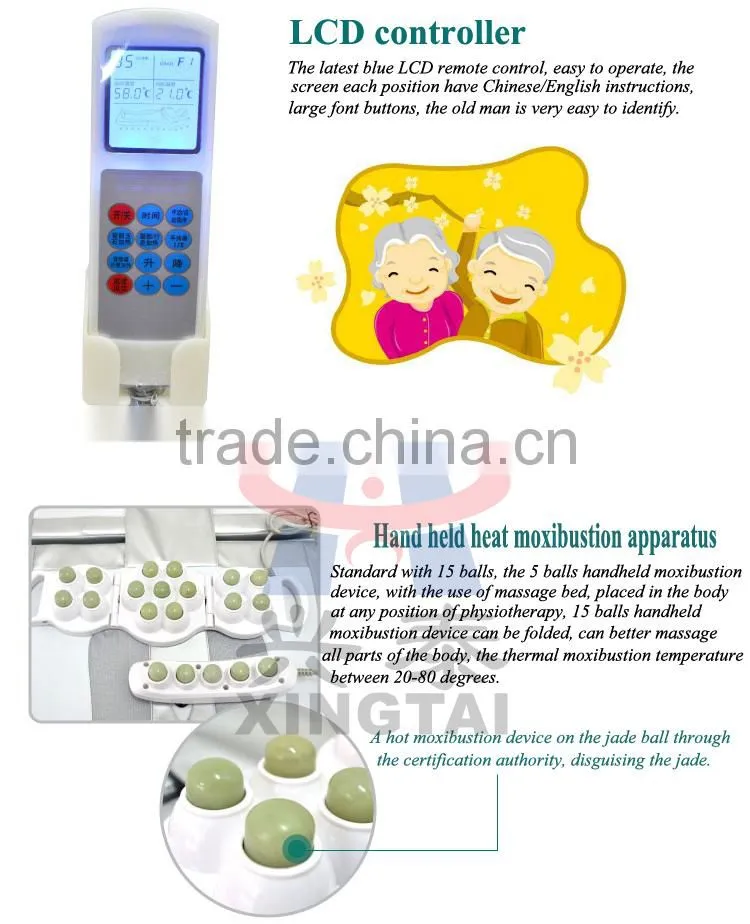 XT-168-1D MP3 Music Medical Automatic Infrared Therapy Heating Portable Thai Roller Hot Stone Electric Thermal Jade Massage Bed