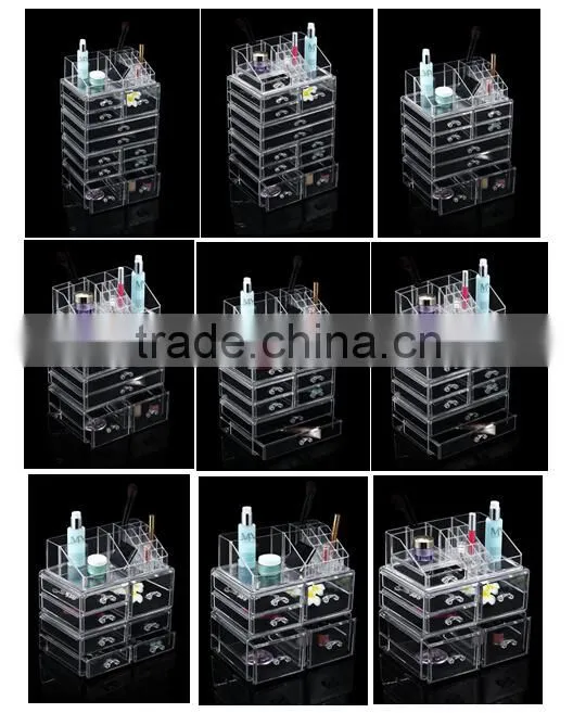 Wholesale six tiers acrylic drawer storage organizer for the acrylic makeup organizer/Acrylic Deco Cosmetic Organizer