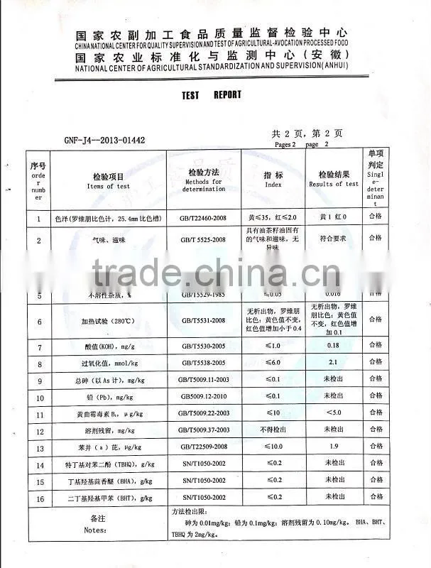 100% Pure Organic Green Tea Seed Oil/Top Manufacturer & Drafter for National Standard