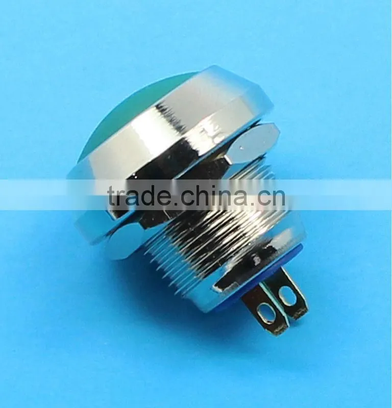 12mm metal body plastic head anti vandal push button switch