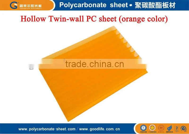 Orange polycarbonate hollow sheet