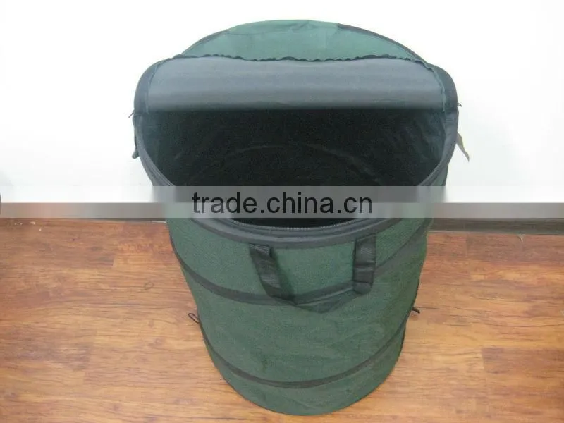 Green Pop Up hamper&Pop Up Portable Organizer with zipper