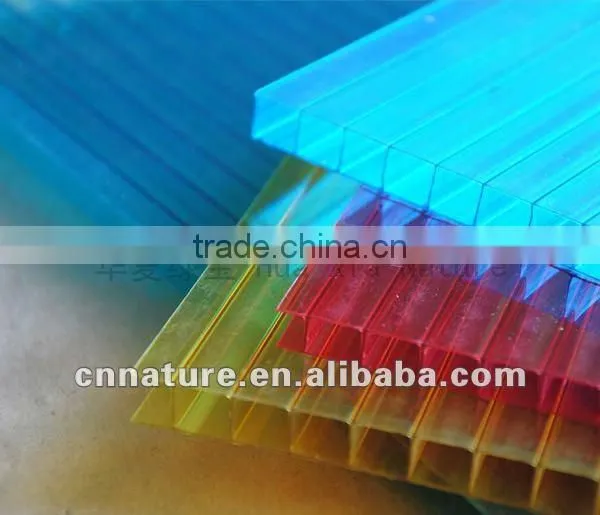 Two wall polycarbonate sheet for greenhouse and awning