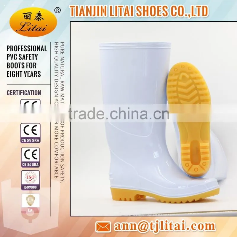 White white plastic work boots,PVC boots,