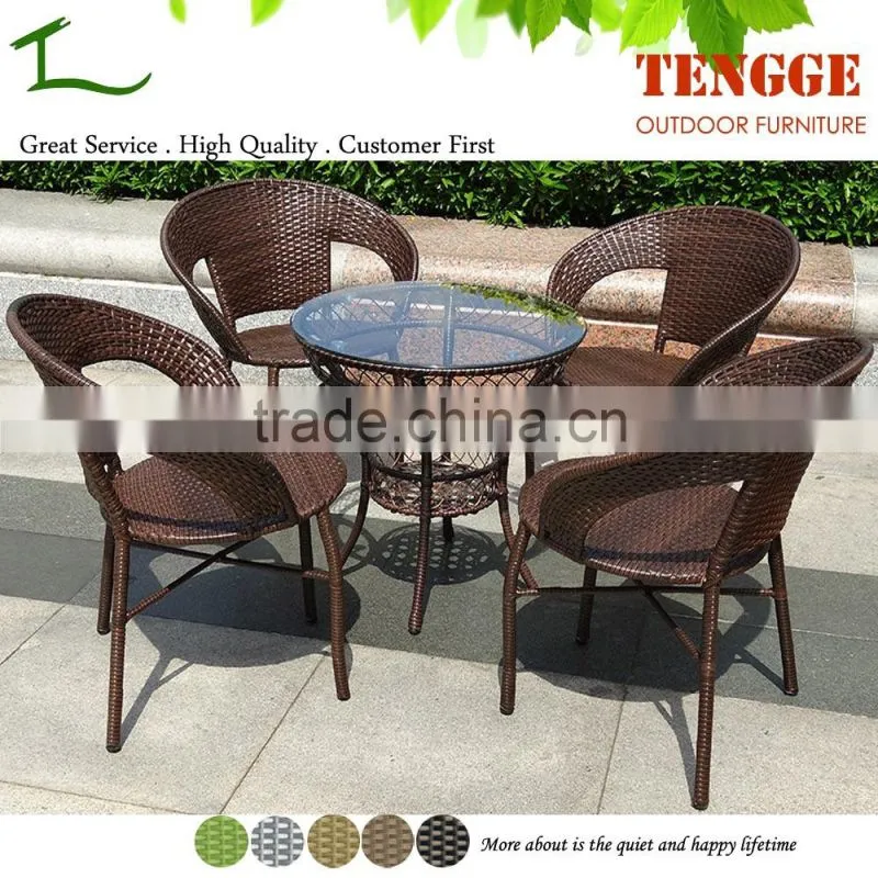 TG-8070 3 pieces outdoor furniture rattan cheap cafe tables and chairs