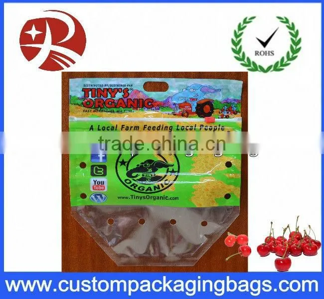 Bottom Gusset Fruit Packaging Bags Zipper Close Custom Made for Farm
