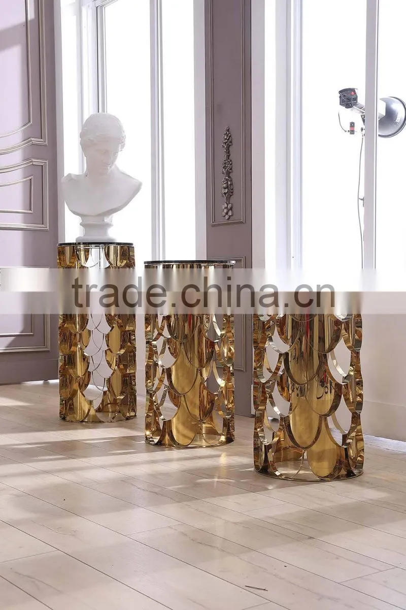 New design marble top metal side table