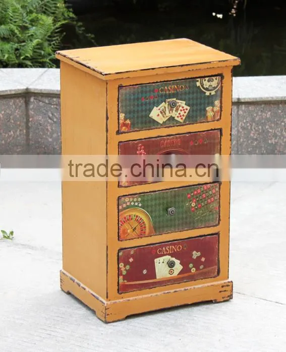 popular antique yellower wooden bedstand
