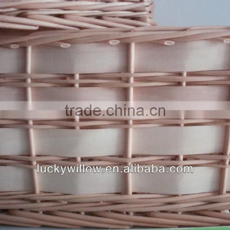 factory supply 2016new product woven wood basket with lining