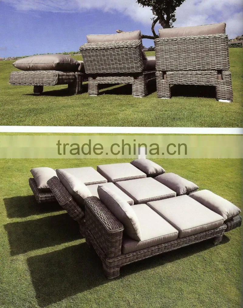 Lounge Chair Outdoor Rattan Sun Chaise Lounge With Footrest
