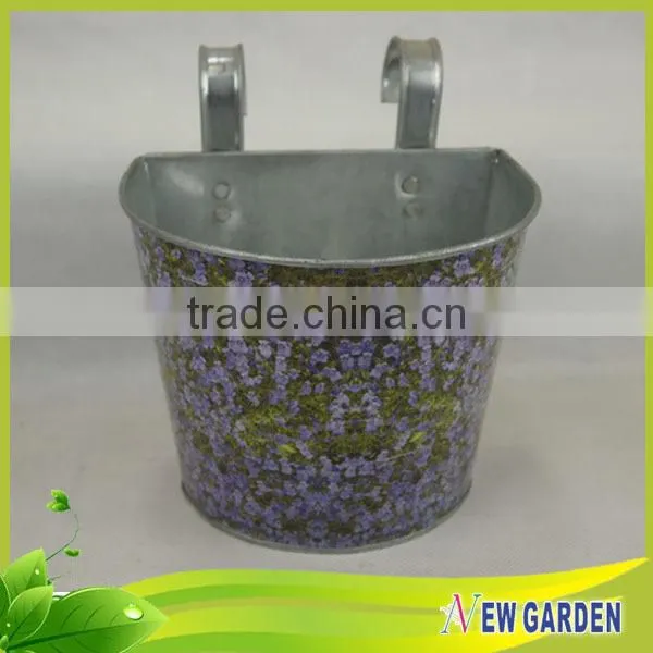 Fashion Round Handicraft Flower Printing Sticker Chinese Flower Pots,Railings Flower Pot