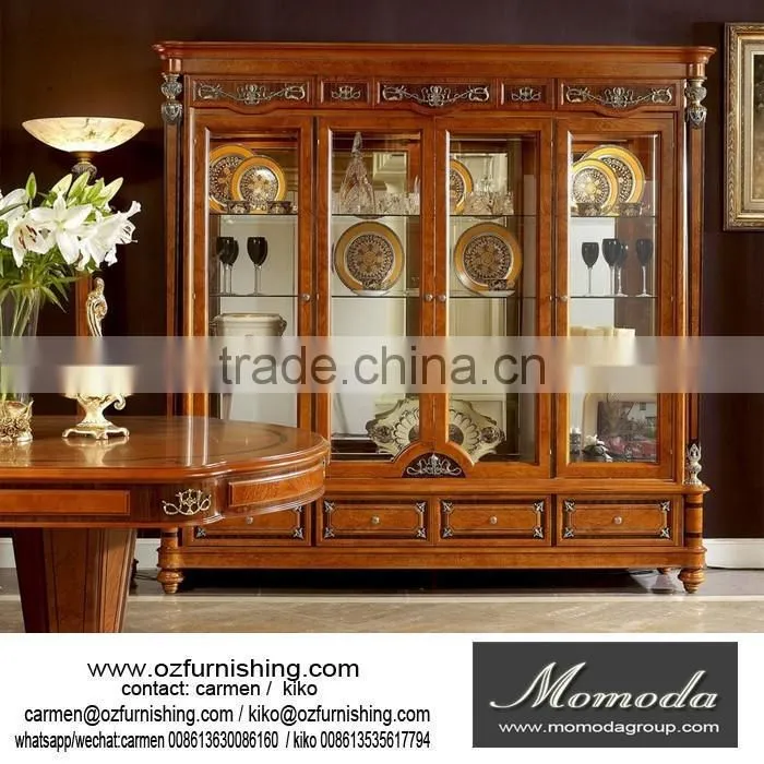 YB29 Antique Solid Wood Luxury hand carved living room furniture glass top square coffee table