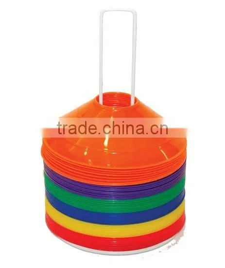 Multi Color Durable Agility Sport Disc Cone Set with Plastic Carrier
