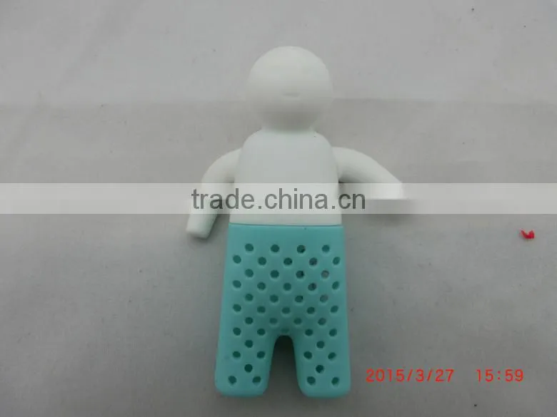 Hot Sale New Design Funny Ceramic Silicone tea infuser, Tea Man tea infuser