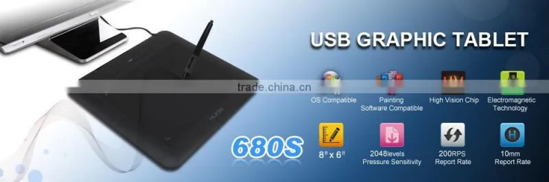 Huion 680s digital computer writing pad USB signature pad with digital pen
