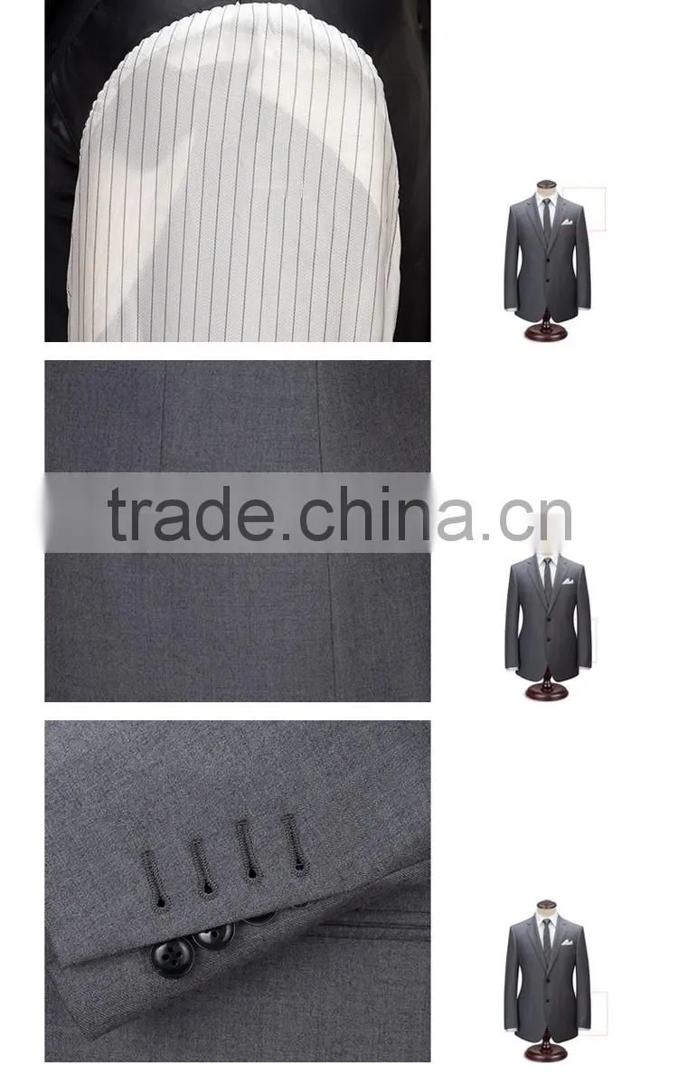 2017 new arrival light grey gents suits pant coat mens business & wedding suit
