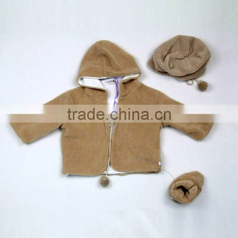 Plaid pure cotton thicken infant wear hooded baby coats