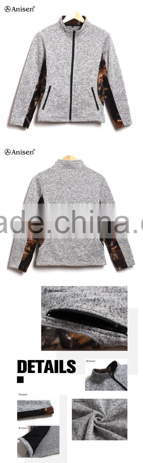 cheap camo joint sweater fleece zipper men jacket