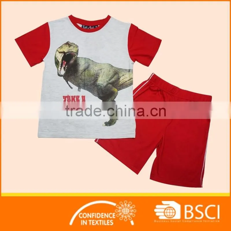 Boys 2 PCS T Shirt &Board Shorts, Summer Wear Set