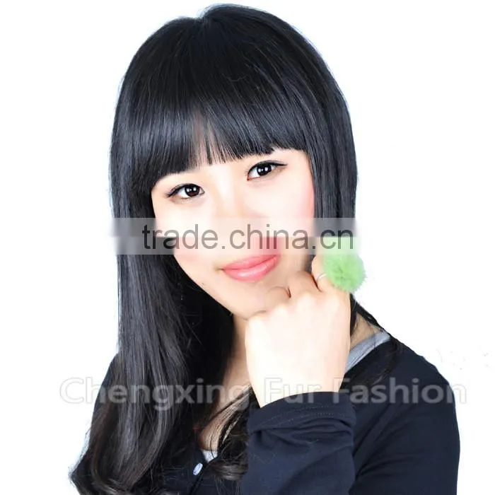 CX-A-27 Genuine Mink Fur Ball Finger Ring
