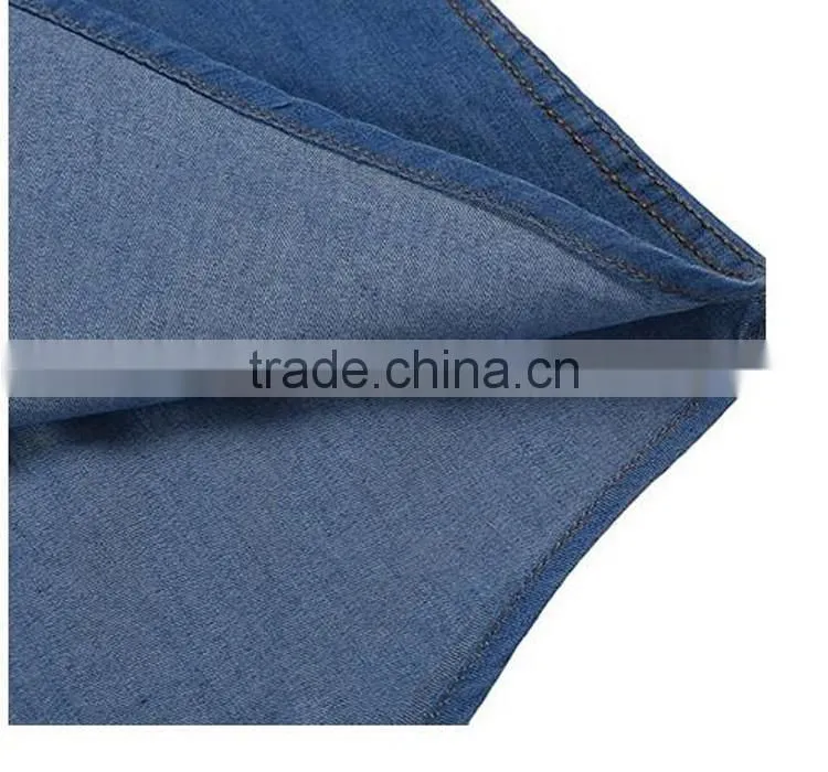 Casual long sleeve slim fit button denim shirts with pockets