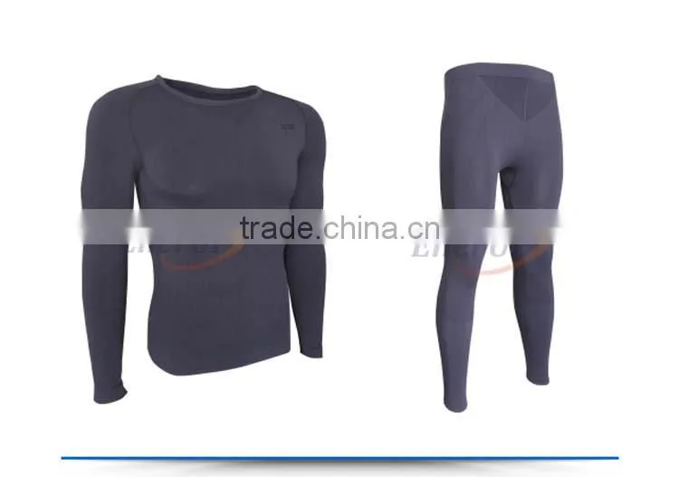 Black Thermal Seamless Underwear for Men
