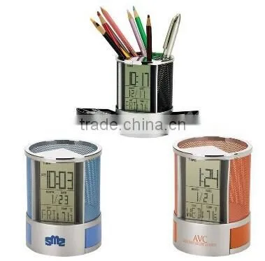 Multifunctional Home Office Digital Snooze Alarm Clock Pen Holder