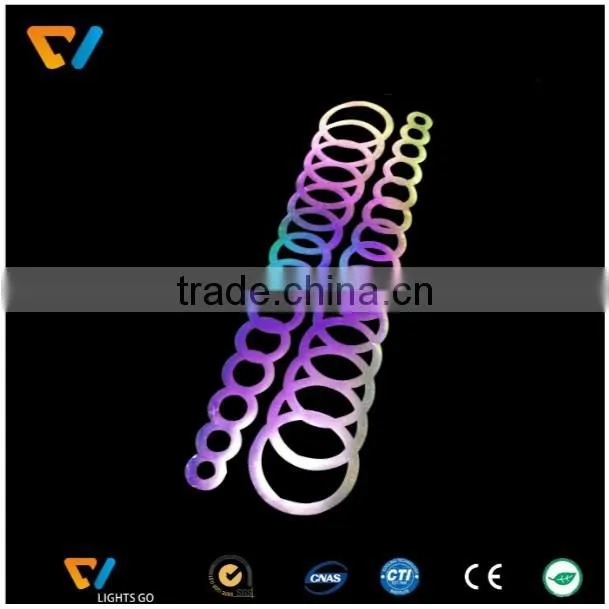 Custom made heat transfer rainbow glitter reflective garment labels
