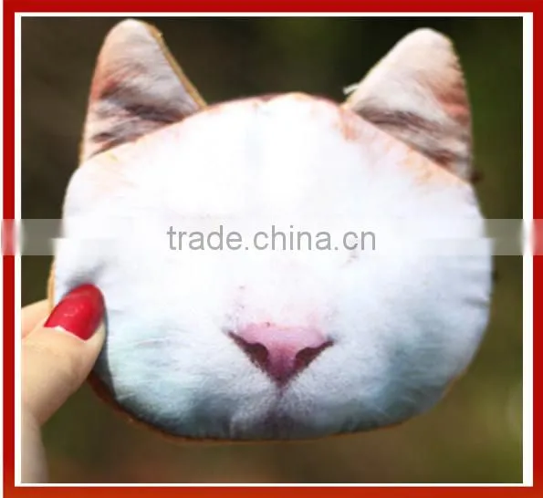 New Design Popupar Women Sling Bag Funny Cat Face Bag 3D Printed Cat Face Coin Purse