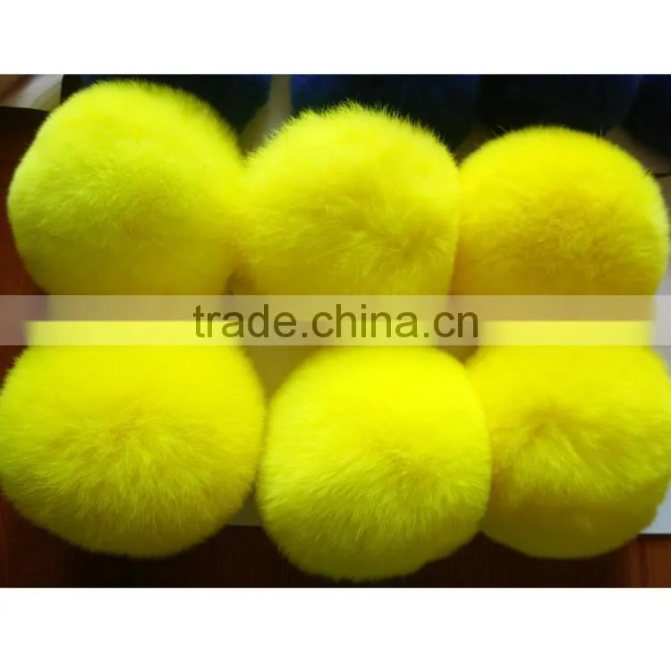 SJ748-01 8CM Colorful Rex Rabbit Fur Ball Wholesale Fur Pom pom