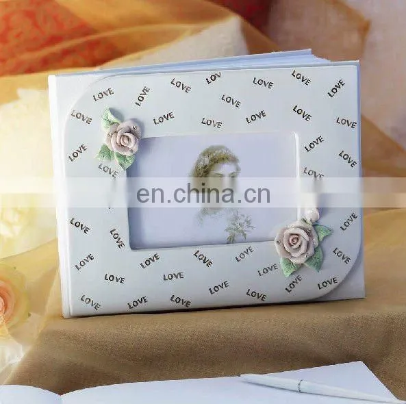 Exquisite rose design resin guest book set wedding table decoration