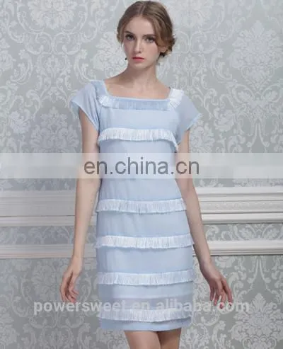 Wholesale Guangzhou Clothing Cap Sleeve Tassels Ladies Fashion Dress