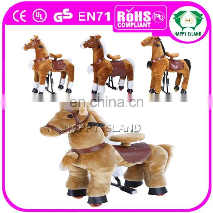 HI 2017 Hot sale mechanical plush ride on horse toy pony for kids