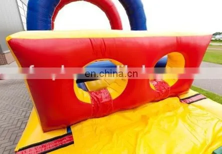 Inflatable obstacle with bounce jumping & water slide, inflatable obstacle courses for sale