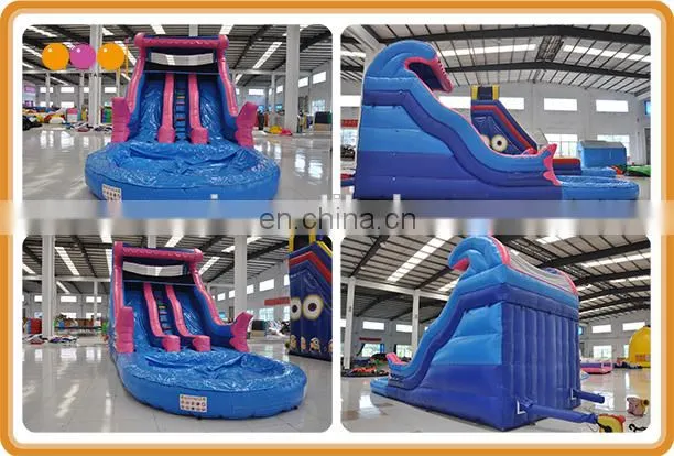 Cheap price outdoor water park pink water slide with pool