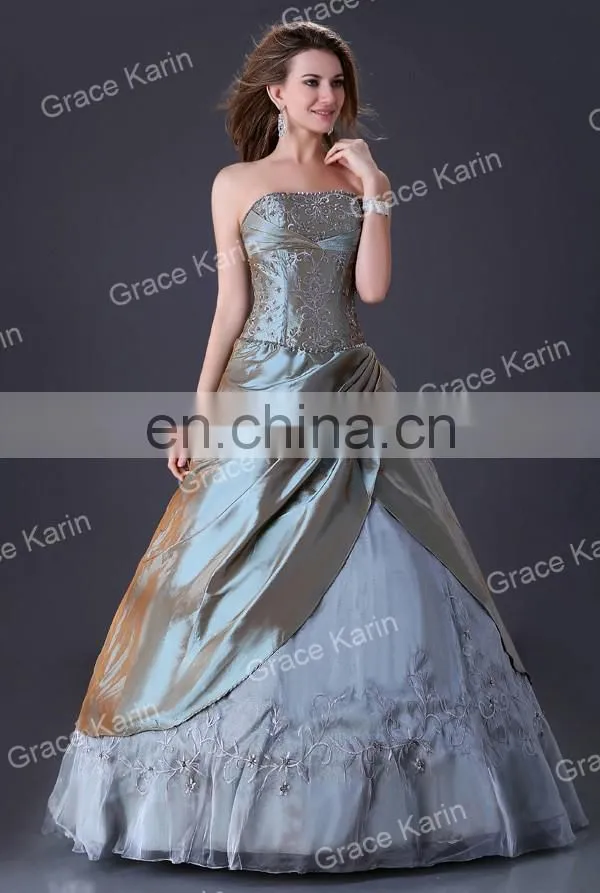 Sexy Grey Wedding Dress Bridal Gown Stock CL4522