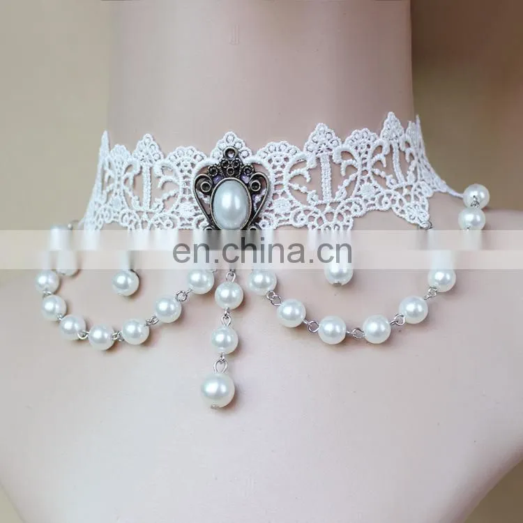 2015 latest design fashion party lace necklace lace necklace