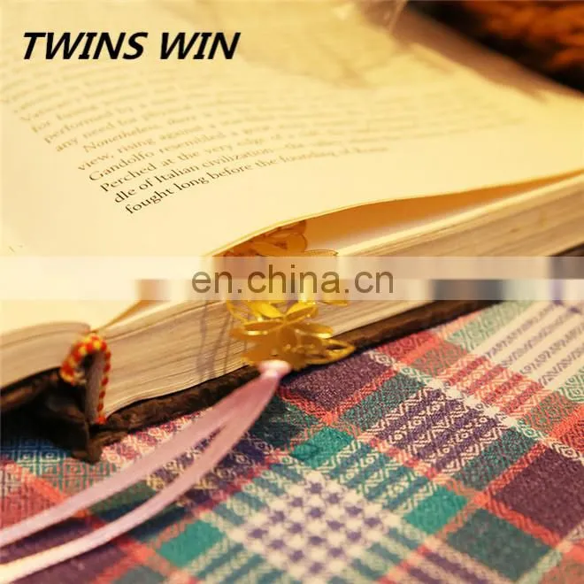 Lovely popular school office supplies stationery from china ,Unique gold design metal flower shaped bookmarks for books