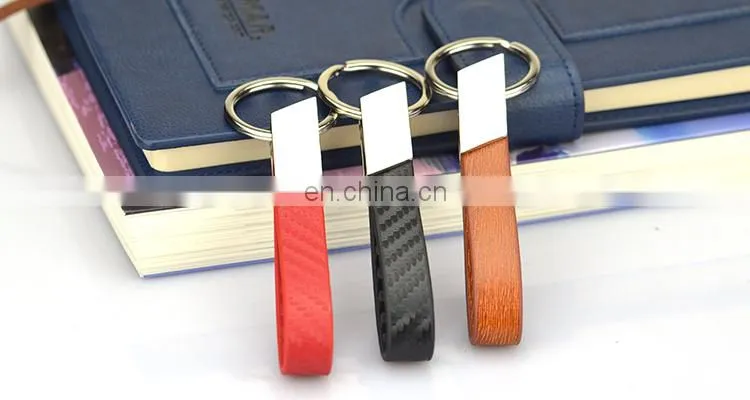 Custom logo metal and leather key chain