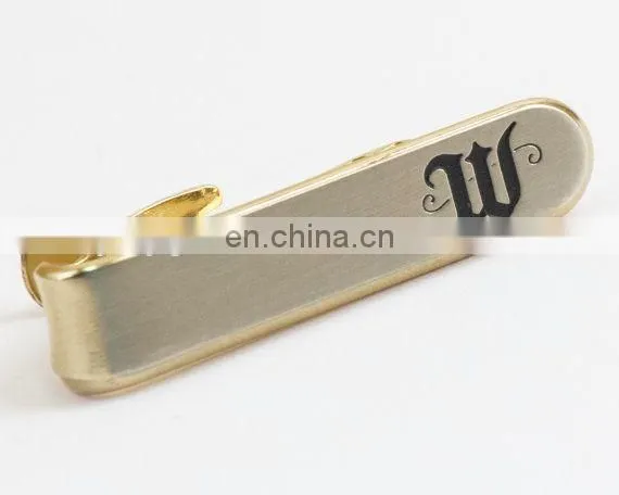 Different letter design tie bar with gold/silver/nickel plated