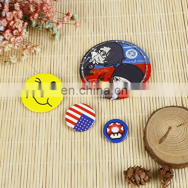 custom metal back pin button badge
