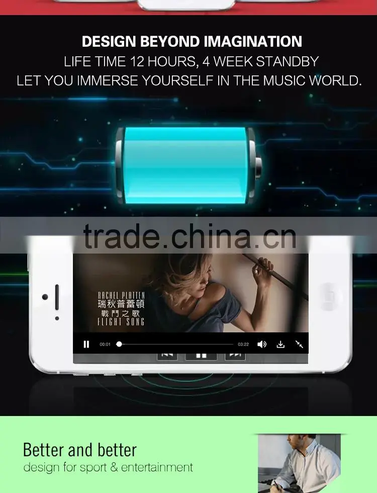 BT998B wireless sport bluetooth earbuds earphone bluetooth headphone headset