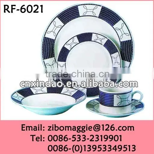 20pcs Custom Print Hot Sale Grace Designs Ceramic Dinnerware for Wholesale