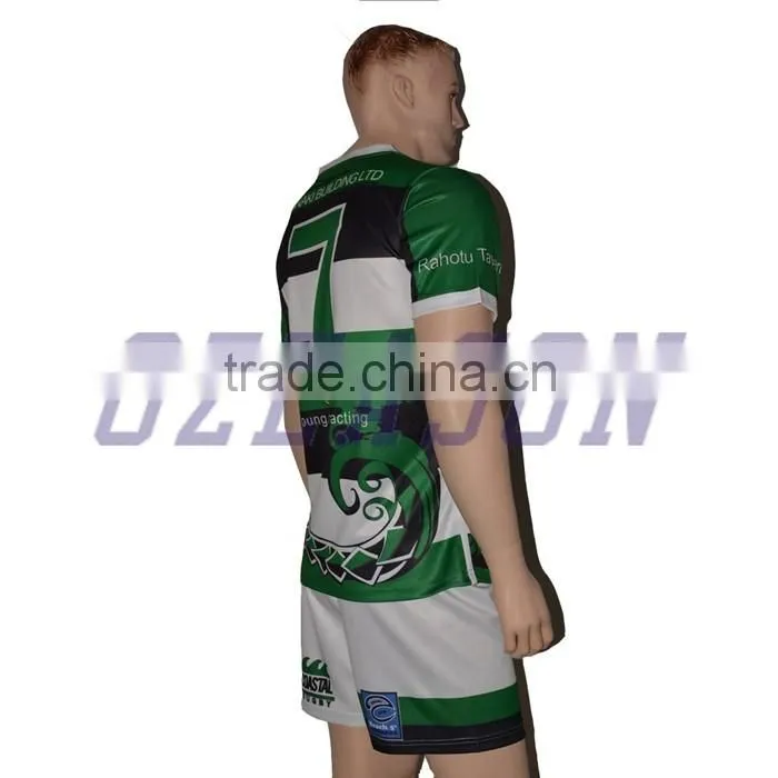 high quality OEM design pattern striped rugby jersey for tournament training