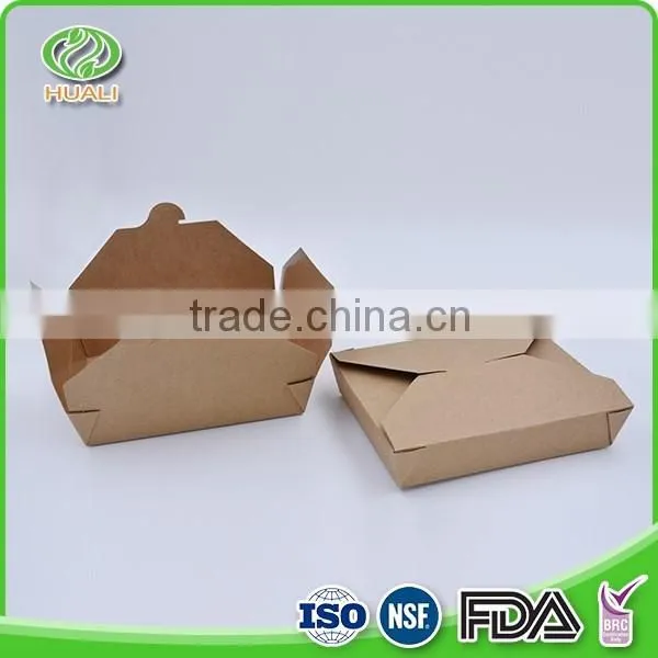 Recycle take away brown custom food kraft disposable paper lunch box