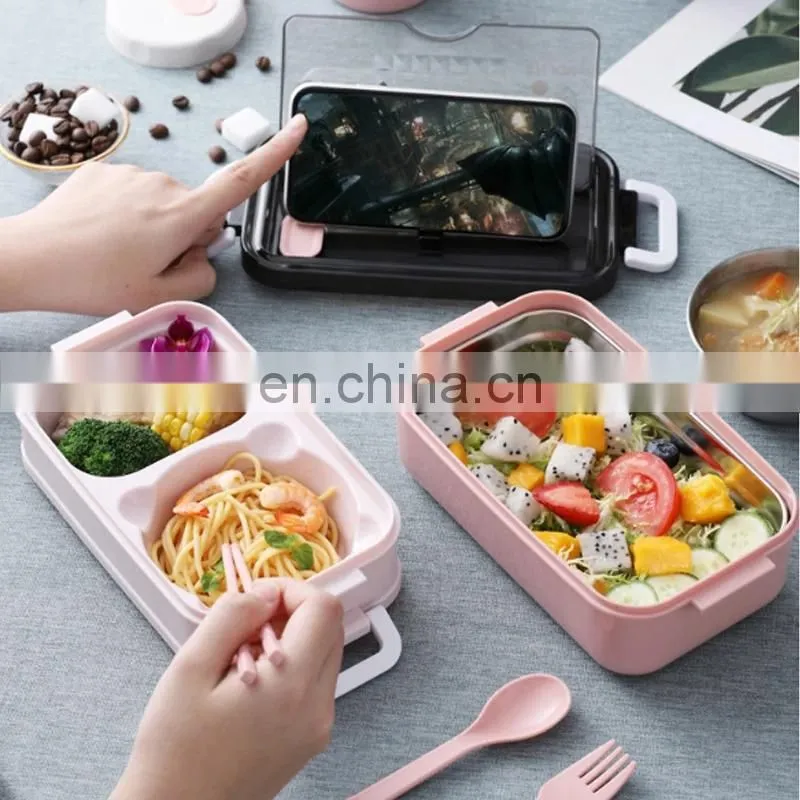 304 Stainless Steel Lunch Box Bento Box For School Kids Office Worker 2layers Lunch Container Food Storage Box