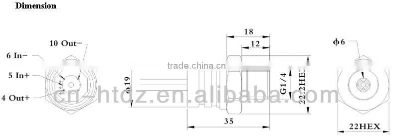 pressure sensor for hydraulic transmitter