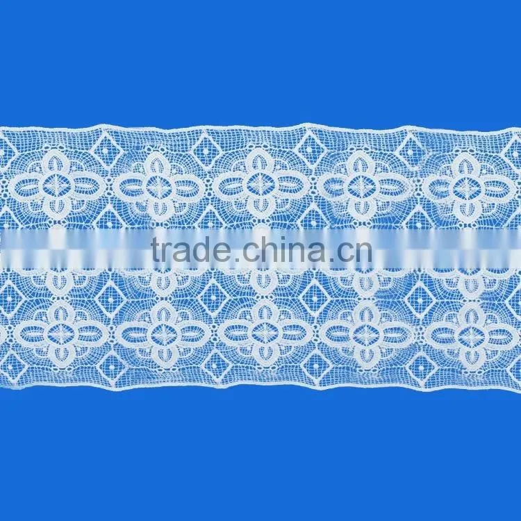 Best selling products cotton fabric embroidery neck trim white eyelash lace with low price