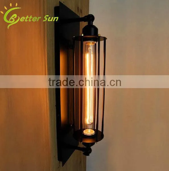 Matt Black Hat Shade Vintage Industrial Antique Wall Sconce